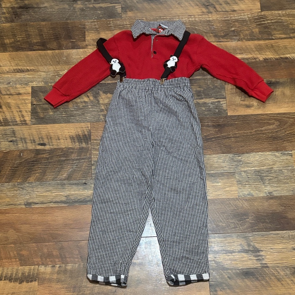 Vintage Good Lad Red and Black Checkered‎ Overalls